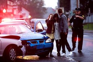Potentially injured people involved in an auto accident.